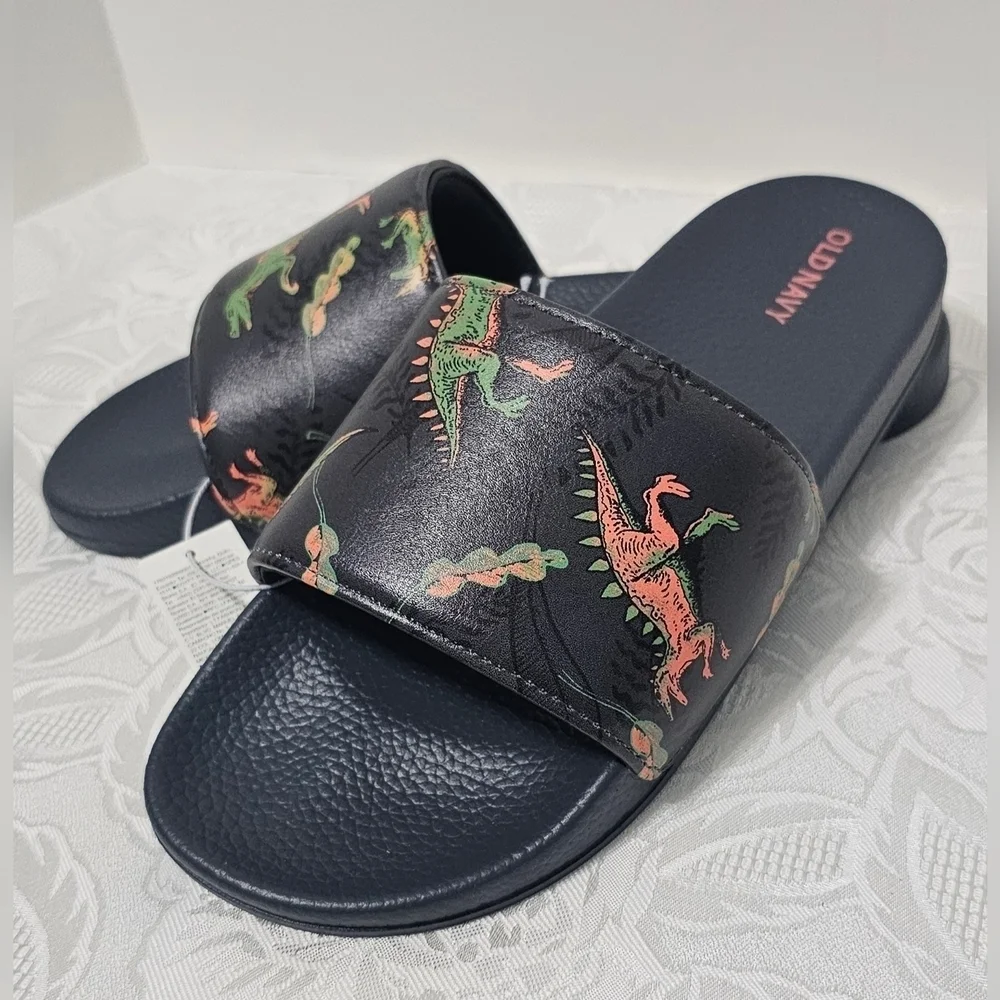Old Navy Dinosaur Printed Slide Sandals Boy 5Y-6Y